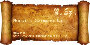 Mersits Szimonetta névjegykártya